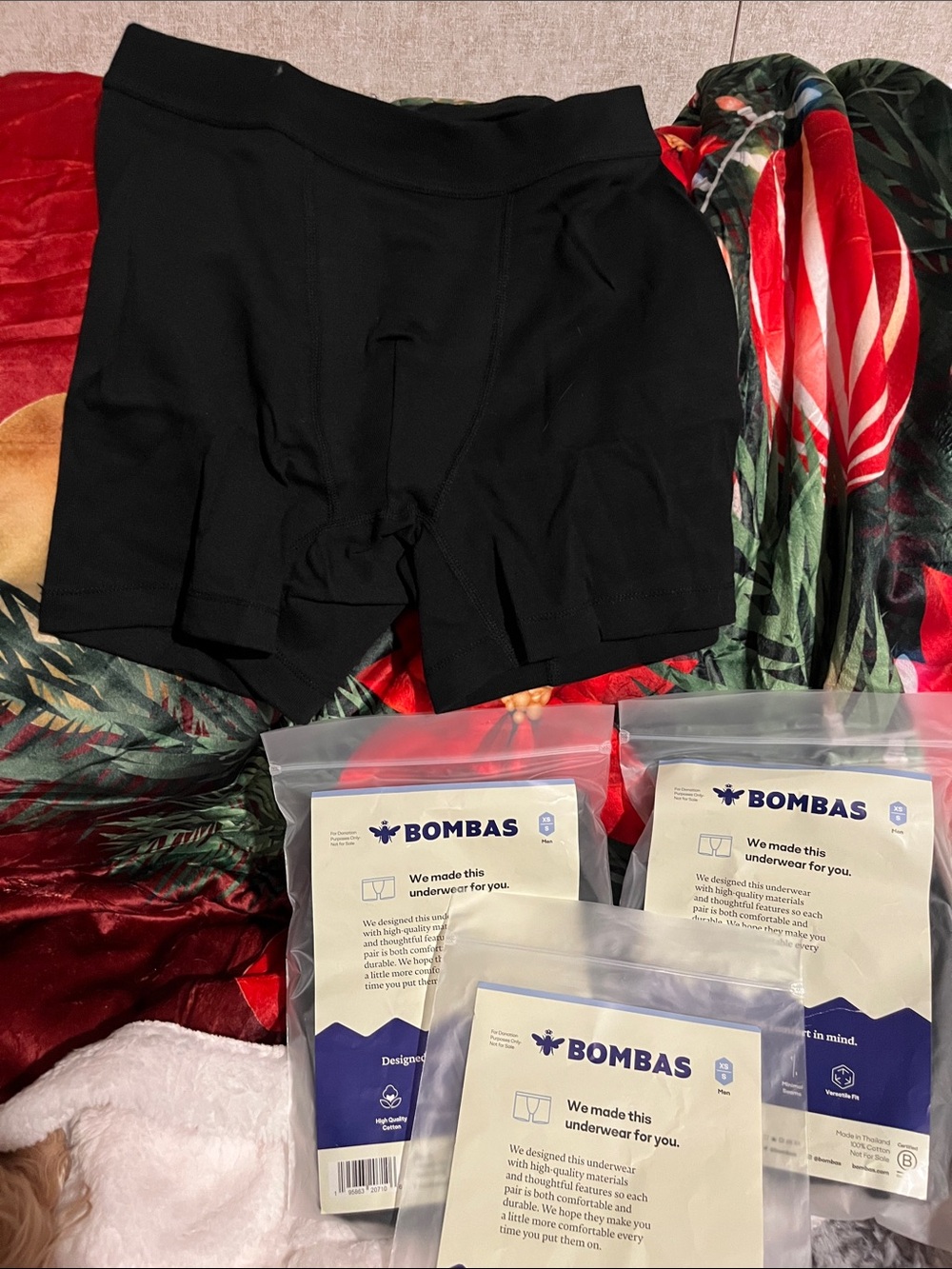 3 Pairs of Bombas Men's Black Boxer Briefs Pack with Branded Packaging